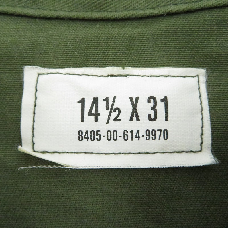 MILITARY衣料 | ミリタリーイリョウ US ARMY UTILITY SHIRTS 長袖シャツ サイズ:14 1/2×31　年式:80’ カーキグリーン【瀬戸大橋店】