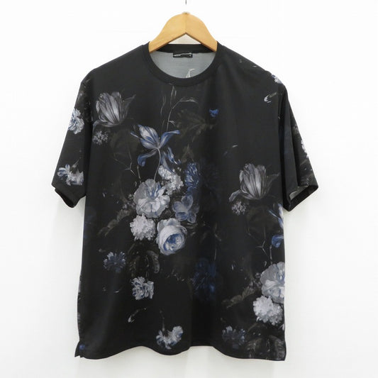 LAD MUSICIAN | ラッドミュージシャン Oil Painting Flower Big T-Shirt 半袖Ｔシャツ ブラック サイズ：42【瀬戸大橋店】