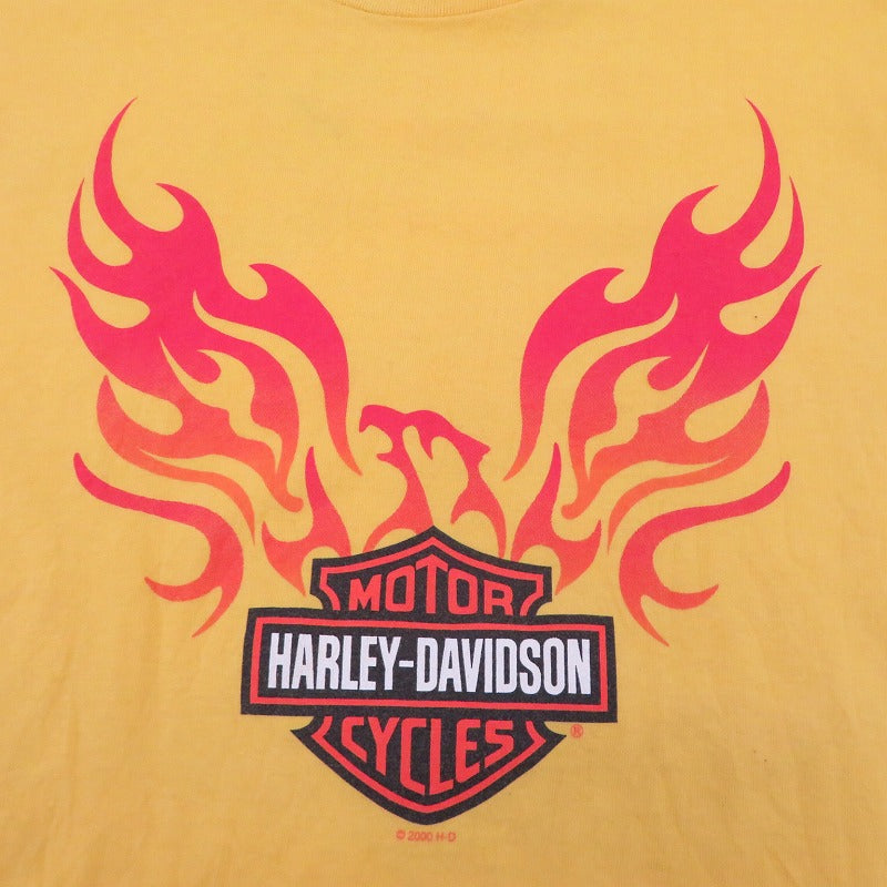 HARLEY-DAVIDSON | ハーレーダビットソン フレイム 半袖Ｔシャツ イエロー サイズ：L【瀬戸大橋店】
