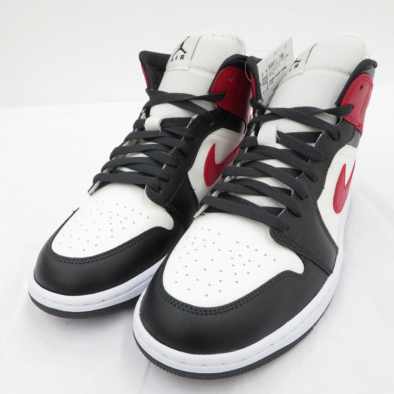 NIKE | ナイキ WMNS AJ1 Mid 'White/Gym Red' スニーカー BQ6472-160 エアジョーダン レッド 28cm【瀬戸大橋店】