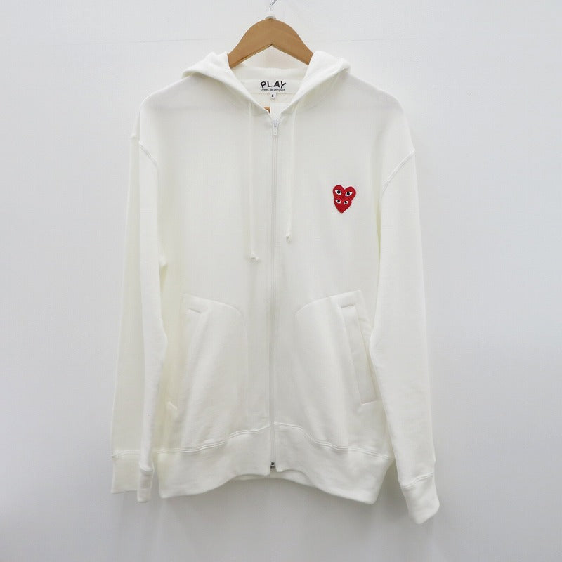 PLAY COMME des GARCONS | プレイコムデギャルソン パーカー AX-T294 ホワイト サイズ：L【瀬戸大橋店】