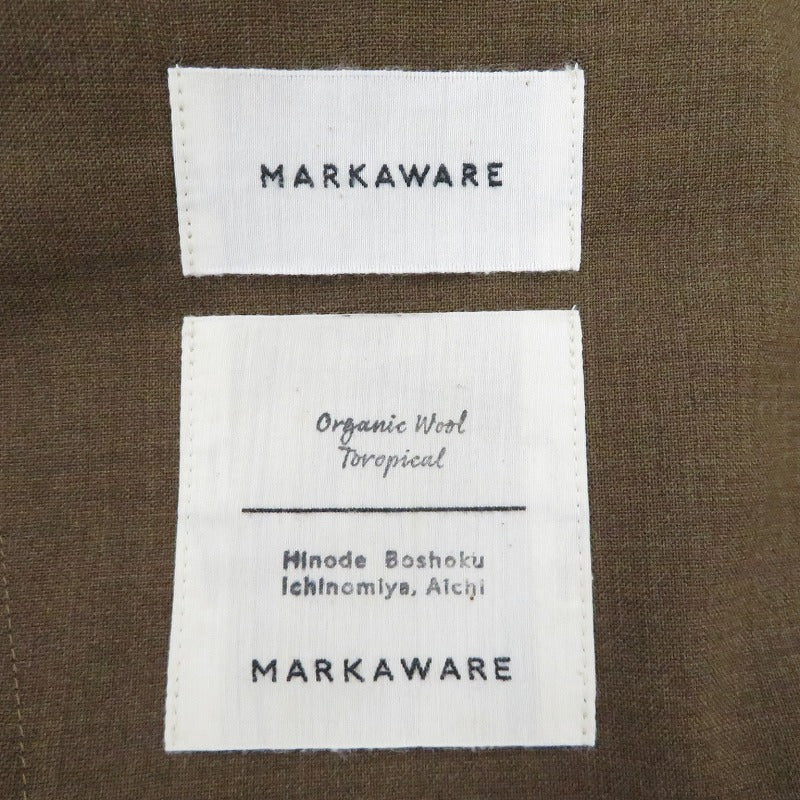 markaware | マーカウェア SUCK COAT ORGANIC WOOL TROPICAL テーラードジャケット A21A-03JK01C ブラウン サイズ：1【瀬戸大橋店】