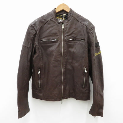 DEUS EX MACHINA | デウスエクスマキナ ×BREITLING DAMAGER JKT レザー ブラウン サイズ：XL【瀬戸大橋店】
