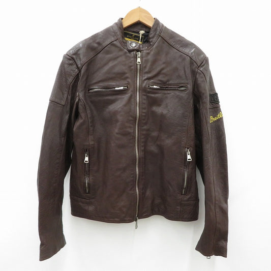 DEUS EX MACHINA | デウスエクスマキナ ×BREITLING DAMAGER JKT レザー ブラウン サイズ：XL【瀬戸大橋店】