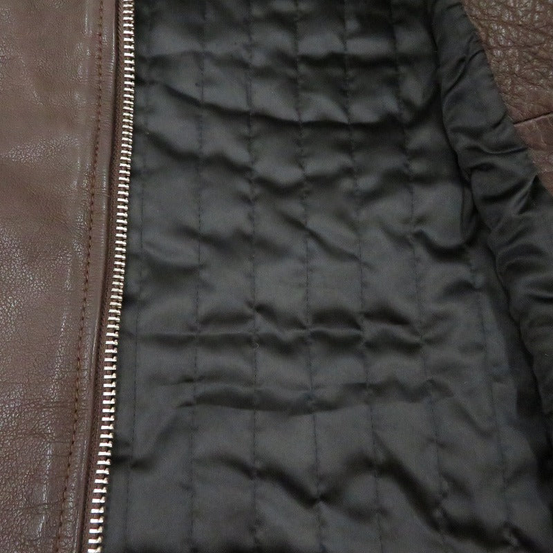 DEUS EX MACHINA | デウスエクスマキナ ×BREITLING DAMAGER JKT レザー ブラウン サイズ：XL【瀬戸大橋店】