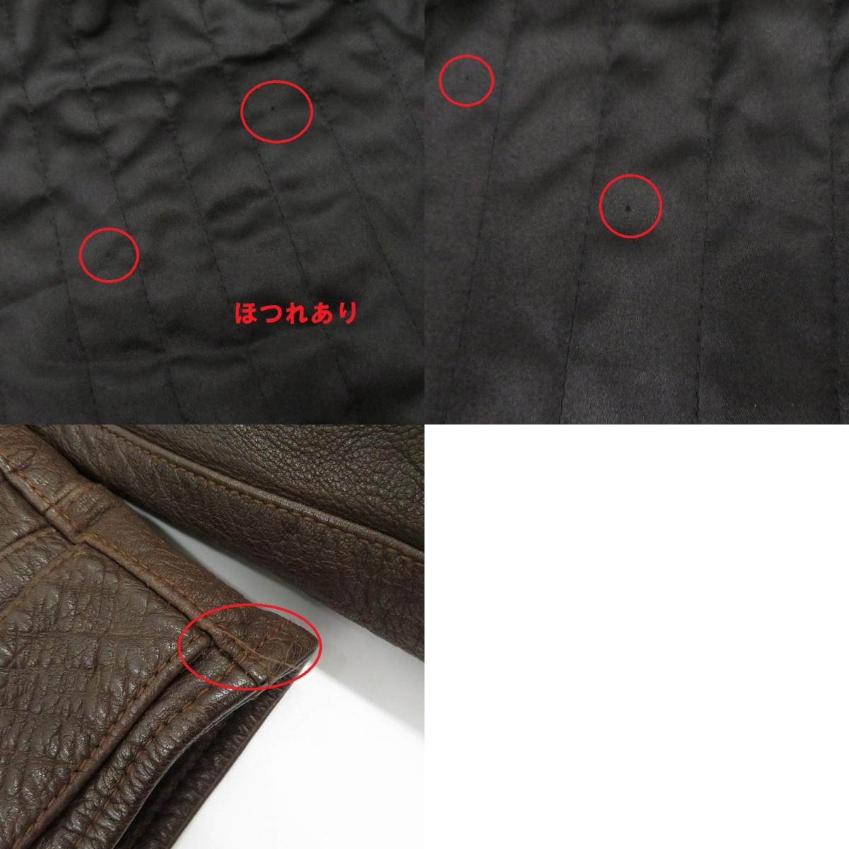 DEUS EX MACHINA | デウスエクスマキナ ×BREITLING DAMAGER JKT レザー ブラウン サイズ：XL【瀬戸大橋店】