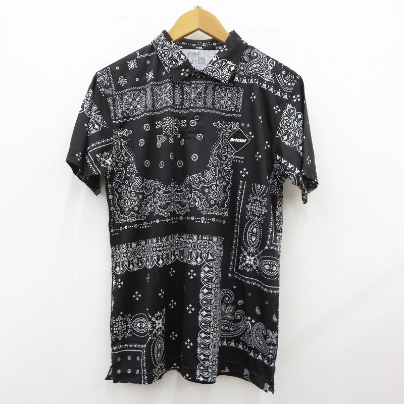 FCRB | エフシーアールビー NEW ERA BANDANA POLO SHIRT ポロシャツ FCRB-220137 ブラック サイズ：M【瀬戸大橋店】