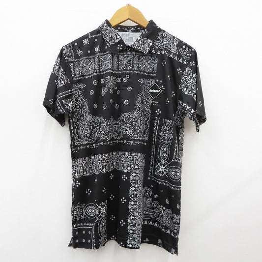 FCRB | エフシーアールビー NEW ERA BANDANA POLO SHIRT ポロシャツ FCRB-220137 ブラック サイズ：M【瀬戸大橋店】