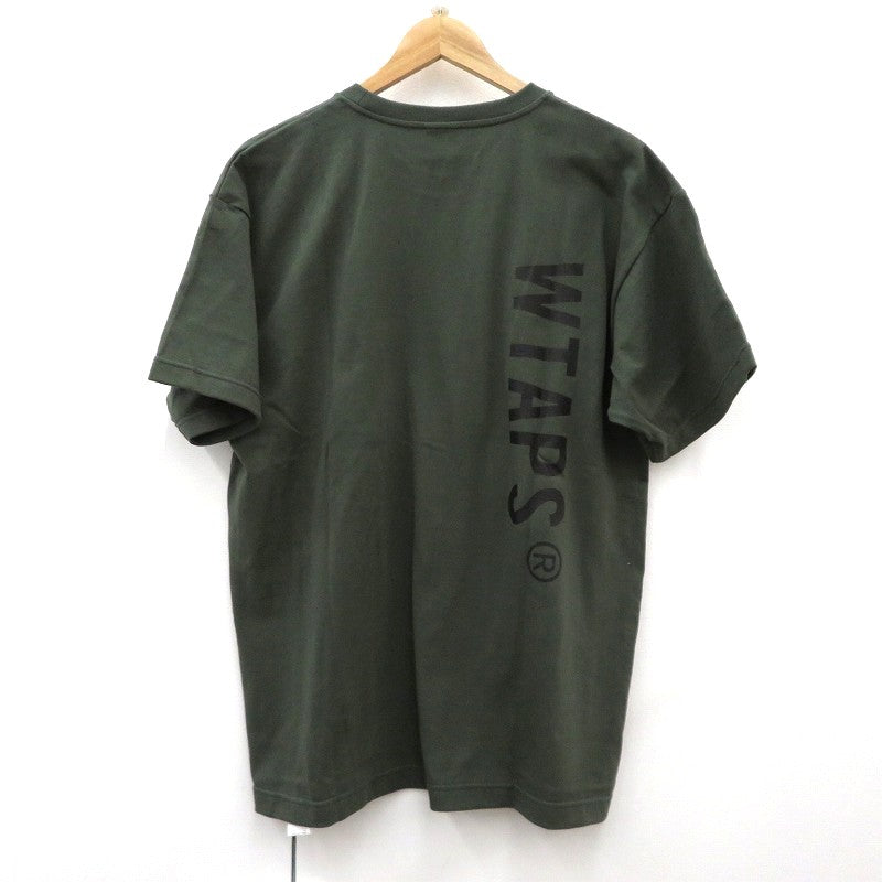 W)TAPS | ダブルタップス SIGN/SS/COTTON 半袖Ｔシャツ 261ATDT-STM08S カーキ サイズ：2【瀬戸大橋店】