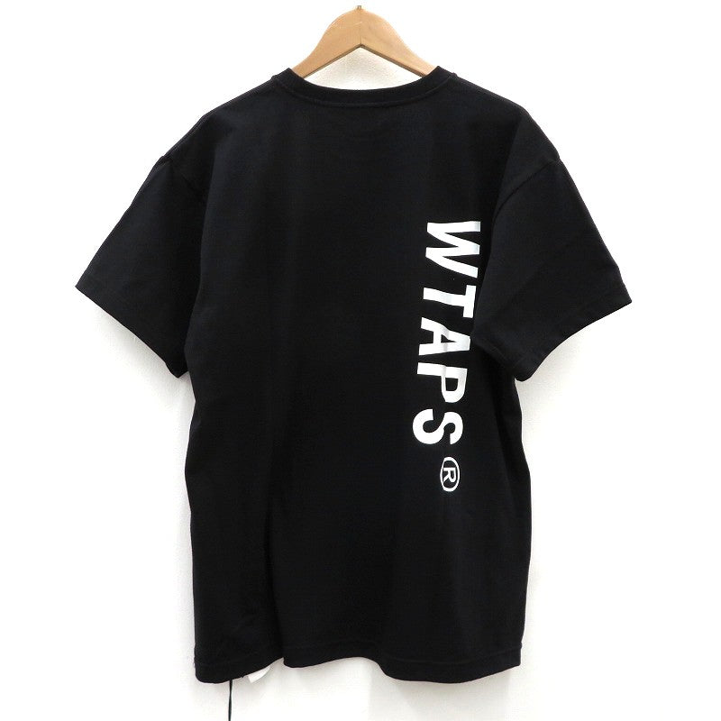 W)TAPS | ダブルタップス SIGN/SS/COTTON 半袖Ｔシャツ 261ATDT-STM08S ブラック サイズ：1【瀬戸大橋店】
