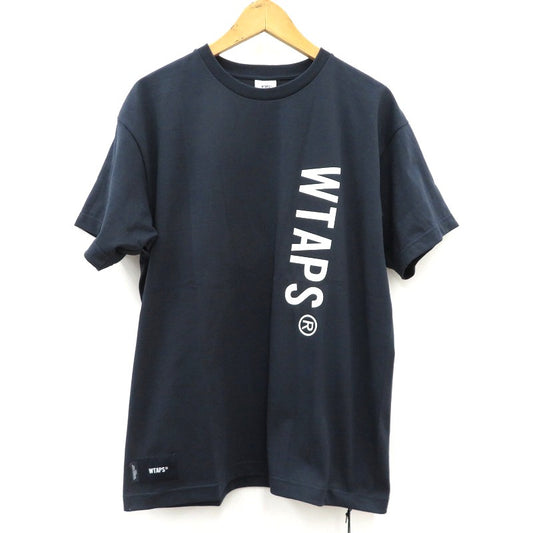 W)TAPS | ダブルタップス SIGN/SS/COTTON 半袖Ｔシャツ 261ATDT-STM08S ネイビー サイズ：1【瀬戸大橋店】