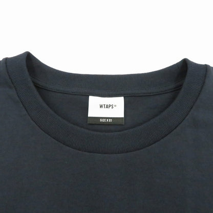 W)TAPS | ダブルタップス SIGN/SS/COTTON 半袖Ｔシャツ 261ATDT-STM08S ネイビー サイズ：1【瀬戸大橋店】