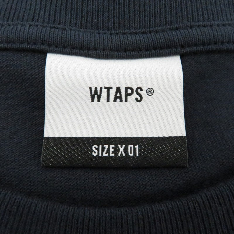 W)TAPS | ダブルタップス SIGN/SS/COTTON 半袖Ｔシャツ 261ATDT-STM08S ネイビー サイズ：1【瀬戸大橋店】