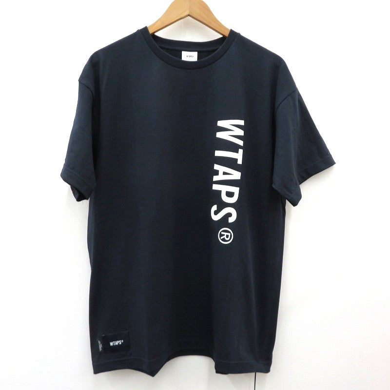W)TAPS | ダブルタップス SIGN/SS/COTTON 半袖Ｔシャツ 261ATDT-STM08S ネイビー サイズ：2【瀬戸大橋店】