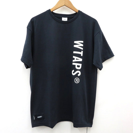 W)TAPS | ダブルタップス SIGN/SS/COTTON 半袖Ｔシャツ 261ATDT-STM08S ネイビー サイズ：2【瀬戸大橋店】