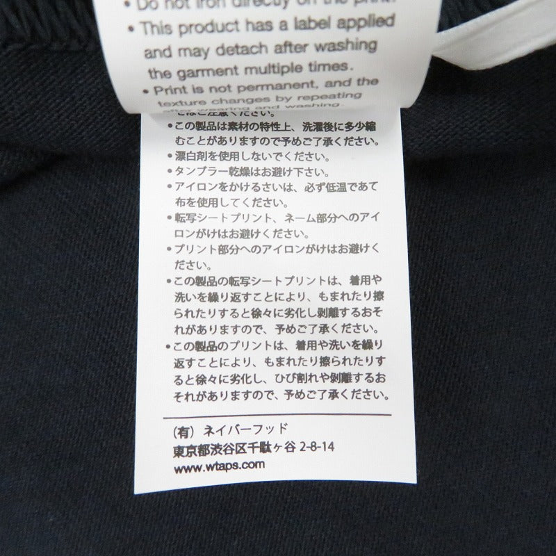 W)TAPS | ダブルタップス SIGN/SS/COTTON 半袖Ｔシャツ 261ATDT-STM08S ネイビー サイズ：2【瀬戸大橋店】