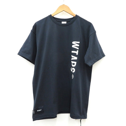 W)TAPS | ダブルタップス SIGN/SS/COTTON 半袖Ｔシャツ 261ATDT-STM08S ネイビー サイズ：2【瀬戸大橋店】