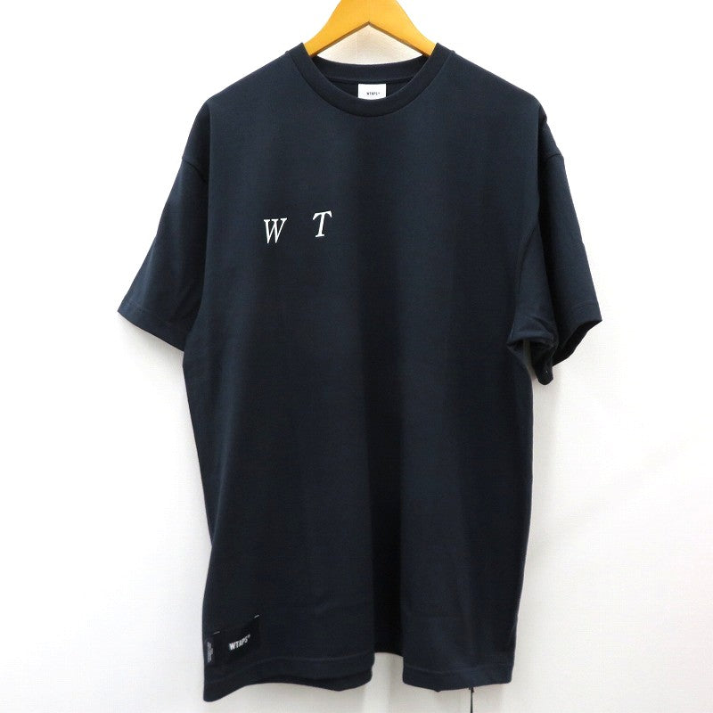 W)TAPS | ダブルタップス SYSTEM/SS/COTTON 半袖Ｔシャツ 261ATDT-STM02S ネイビー サイズ：3【瀬戸大橋店】