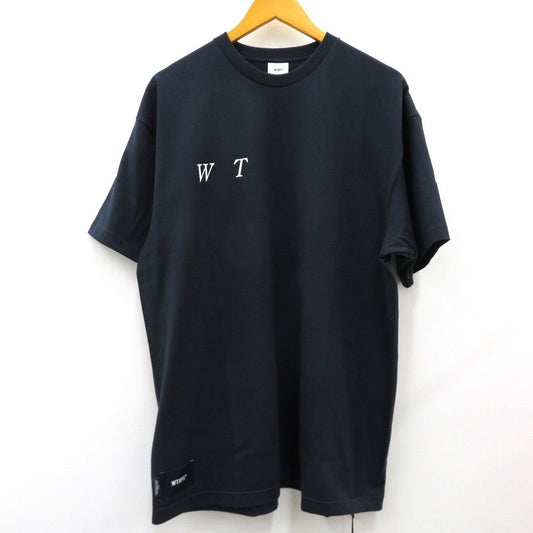 W)TAPS | ダブルタップス SYSTEM/SS/COTTON 半袖Ｔシャツ 261ATDT-STM02S ネイビー サイズ：3【瀬戸大橋店】