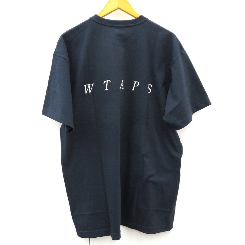 W)TAPS | ダブルタップス SYSTEM/SS/COTTON 半袖Ｔシャツ 261ATDT-STM02S ネイビー サイズ：3【瀬戸大橋店】