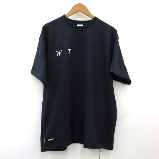 W)TAPS | ダブルタップス SYSTEM/SS/COTTON 半袖Ｔシャツ 261ATDT-STM02S ネイビー サイズ：3【瀬戸大橋店】