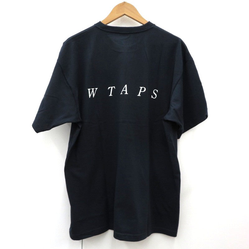 W)TAPS | ダブルタップス SYSTEM/SS/COTTON 半袖Ｔシャツ 261ATDT-STM02S ネイビー サイズ：3【瀬戸大橋店】