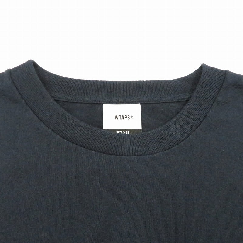 W)TAPS | ダブルタップス SYSTEM/SS/COTTON 半袖Ｔシャツ 261ATDT-STM02S ネイビー サイズ：3【瀬戸大橋店】