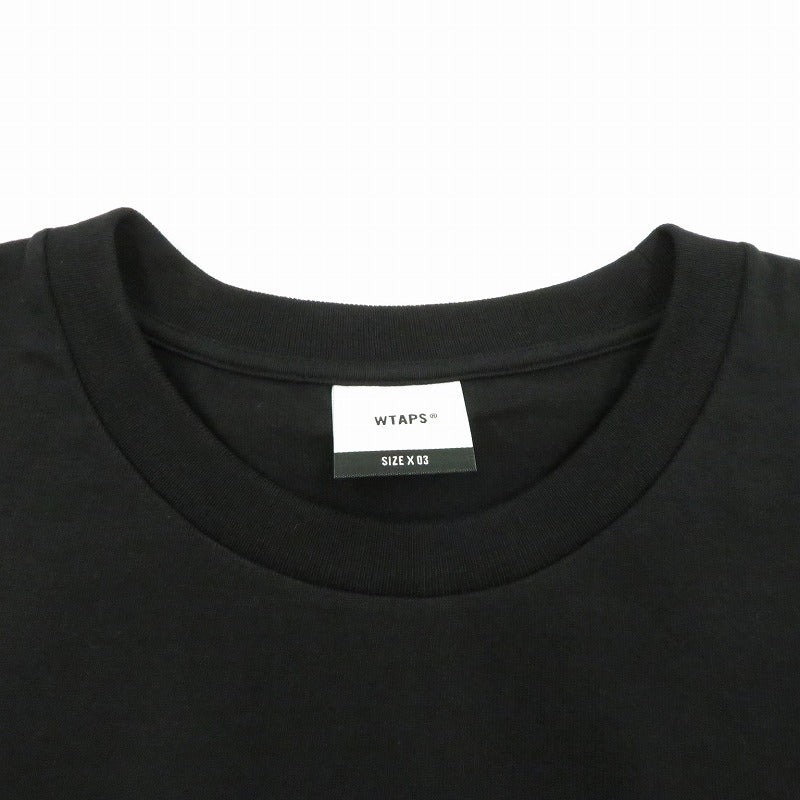W)TAPS | ダブルタップス SYSTEM/SS/COTTON 半袖Ｔシャツ 261ATDT-STM02S ブラック サイズ：3【瀬戸大橋店】
