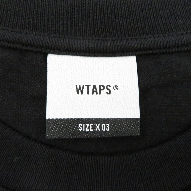 W)TAPS | ダブルタップス SYSTEM/SS/COTTON 半袖Ｔシャツ 261ATDT-STM02S ブラック サイズ：3【瀬戸大橋店】