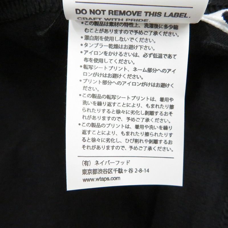 W)TAPS | ダブルタップス SYSTEM/SS/COTTON 半袖Ｔシャツ 261ATDT-STM02S ブラック サイズ：3【瀬戸大橋店】