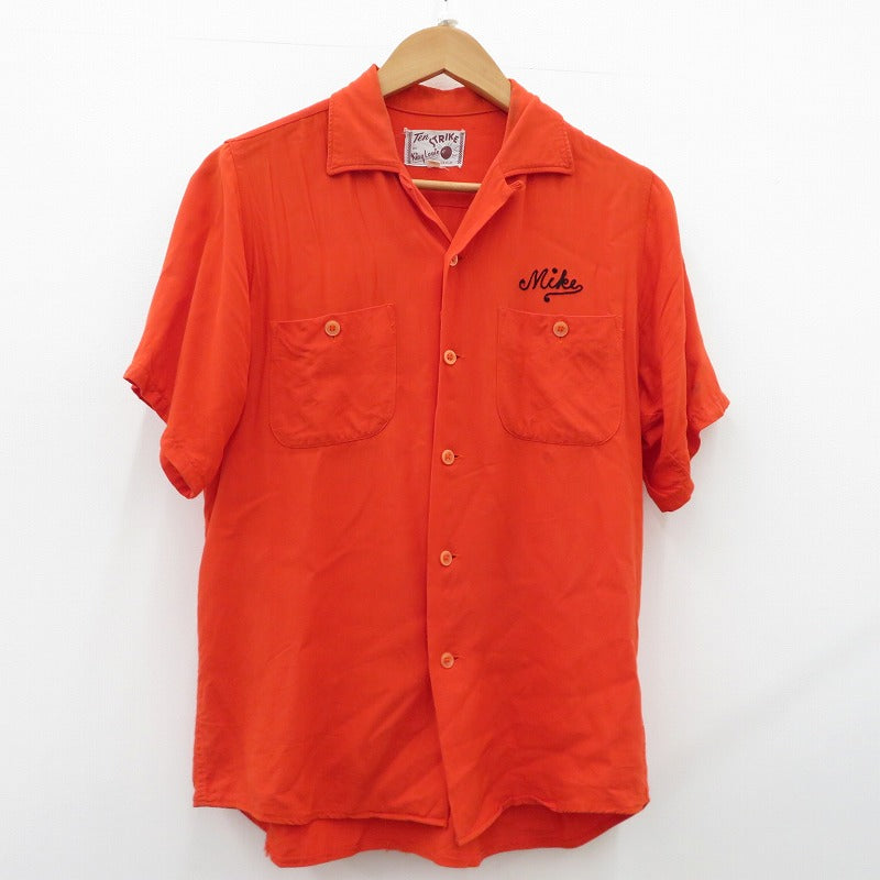 King Louie | キングルイ Ten STRIKEﾀｸﾞ その他トップス ボーリングシャツ オレンジ サイズ：M【瀬戸大橋店】
