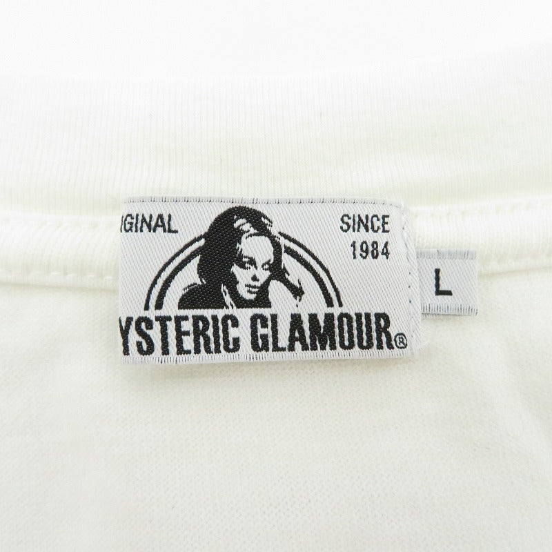 HYSTERIC GLAMOUR | ヒステリックグラマー You Genius Me Bastard/オーバーサイズポケットTee 半袖Ｔシャツ 02181CT04 ホワイト サイズ：L【瀬戸大橋店】