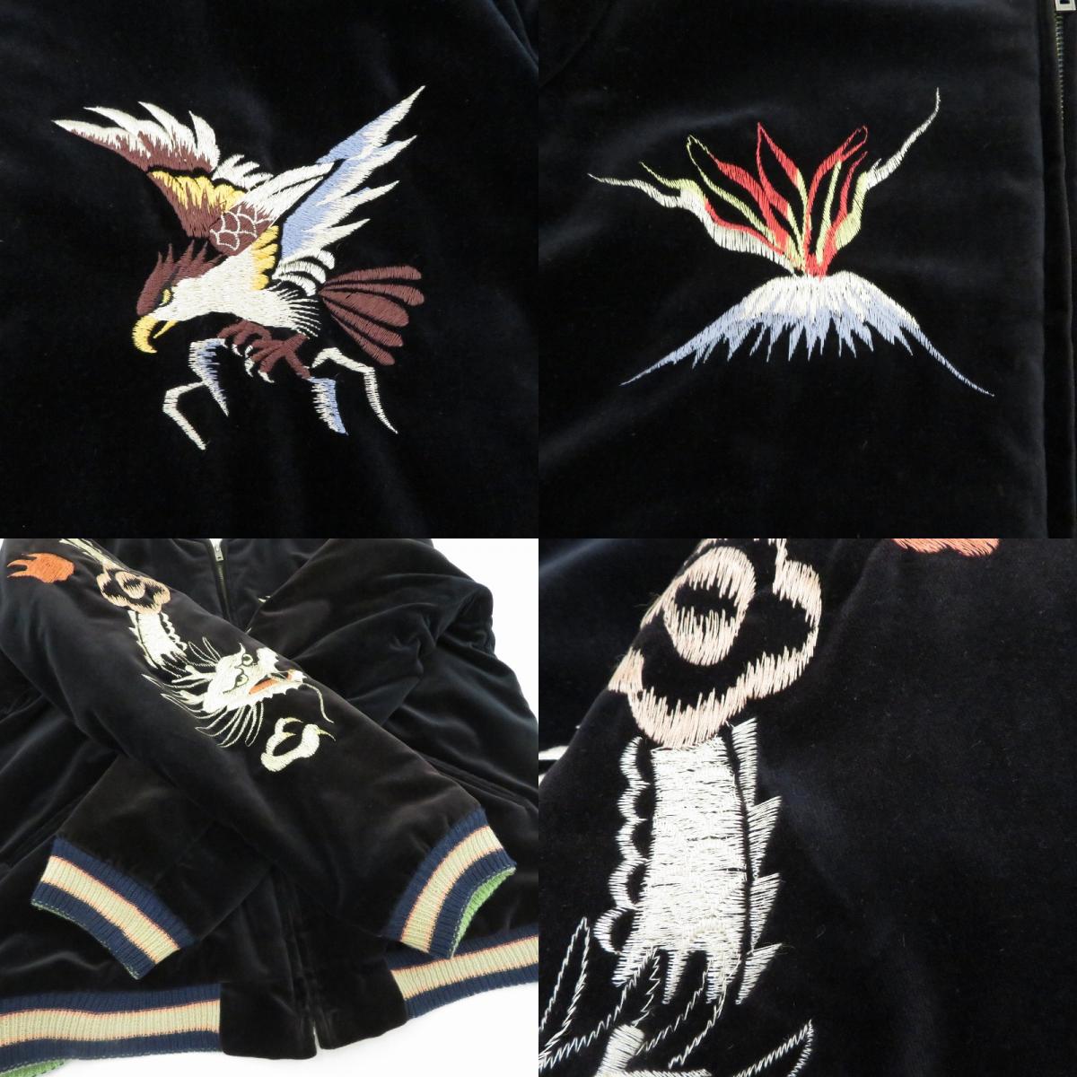 TAILOR TOYO(東洋エンタープライズ) | テイラートウヨウテイラートーヨー ﾘﾊﾞｰｼﾌﾞﾙｽｶｼﾞｬﾝICELAND×青虎 スーベニアジャケット TT12064 ブラック サイズ：S【瀬戸大橋店】
