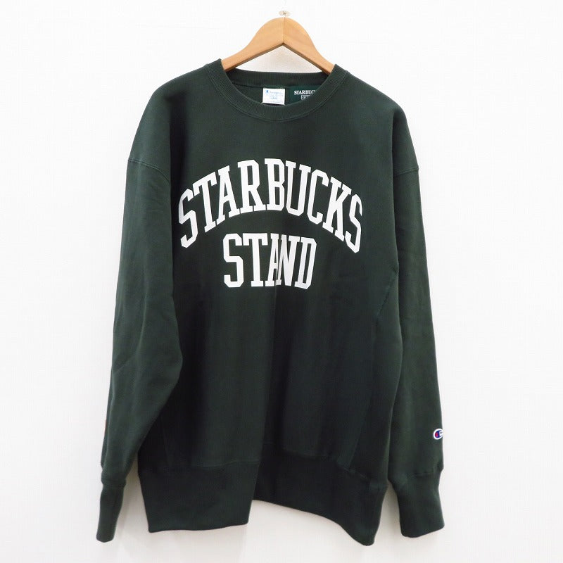 Champion | チャンピオン STARBUCKS STAND by BEAMS スウェット グリーン サイズ：L【瀬戸大橋店】