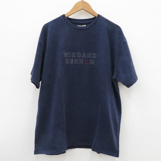 WIND AND SEA | ウィンダンシーウインダンシー ×DENHAM STRIPE PACHWORK SCISSORS TEE 半袖Ｔシャツ WDS-C-DHM-26-Q4-CS-05 ネイビー サイズ：XL【瀬戸大橋店】