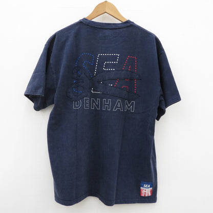 WIND AND SEA | ウィンダンシーウインダンシー ×DENHAM STRIPE PACHWORK SCISSORS TEE 半袖Ｔシャツ WDS-C-DHM-26-Q4-CS-05 ネイビー サイズ：XL【瀬戸大橋店】