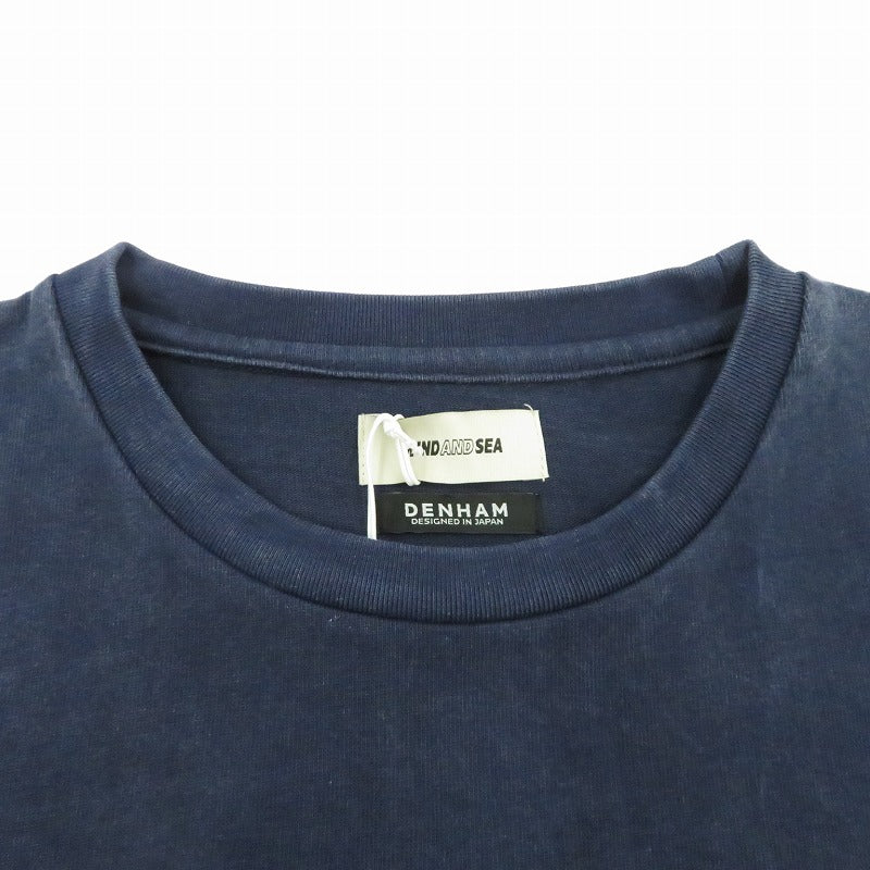 WIND AND SEA | ウィンダンシーウインダンシー ×DENHAM STRIPE PACHWORK SCISSORS TEE 半袖Ｔシャツ WDS-C-DHM-26-Q4-CS-05 ネイビー サイズ：XL【瀬戸大橋店】