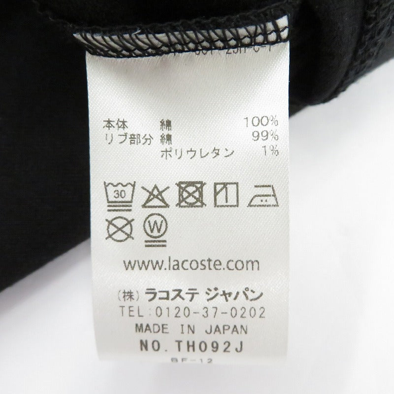 LACOSTE | ラコステ ﾊﾞｯｼﾞTｼｬﾂ 半袖Ｔシャツ 11-08-1700-462 ブラック サイズ：3【瀬戸大橋店】