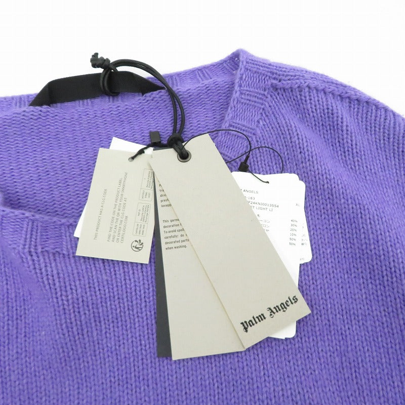 Palm Angels | パームエンジェルス ニット PMHE027F24KNI001 パープル サイズ：XL【瀬戸大橋店】