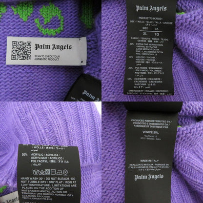 Palm Angels | パームエンジェルス ニット PMHE027F24KNI001 パープル サイズ：XL【瀬戸大橋店】