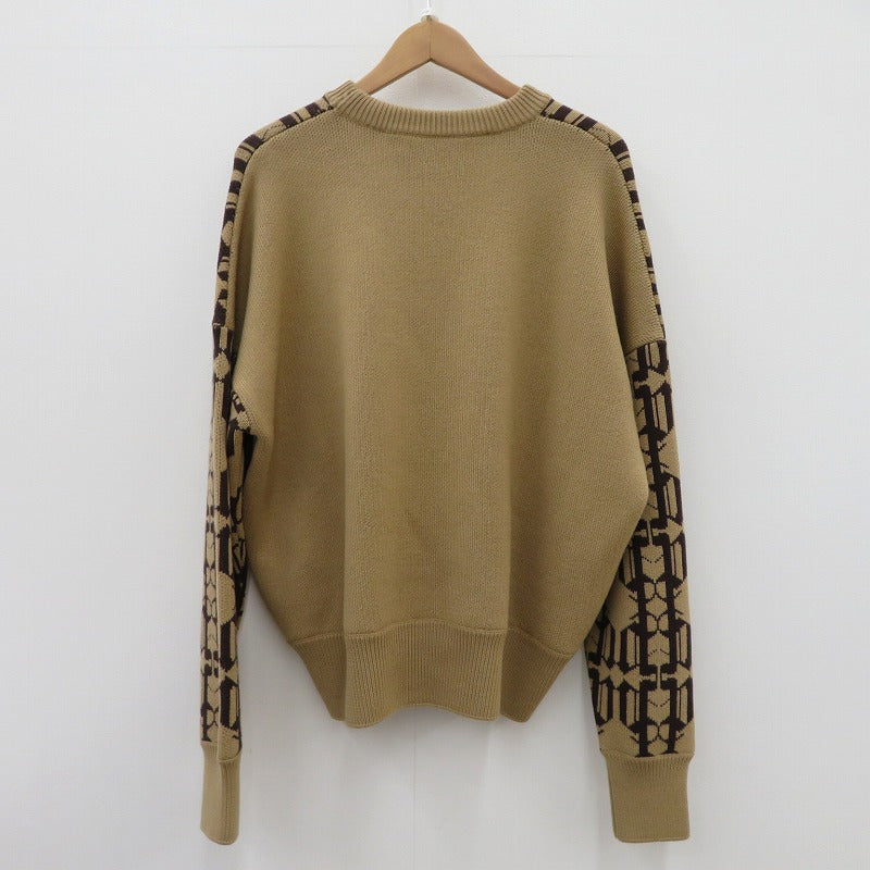 Palm Angels | パームエンジェルス Allover Monogram Knitted Sweater セーター PMHE053E23KNI001 ブラウン サイズ：S【瀬戸大橋店】