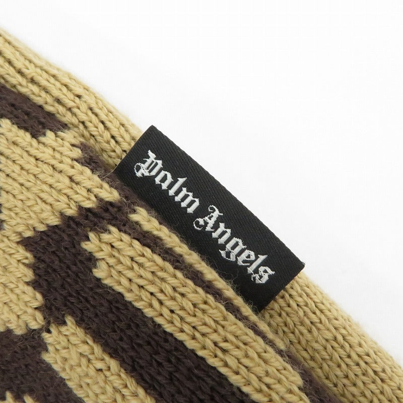 Palm Angels | パームエンジェルス Allover Monogram Knitted Sweater セーター PMHE053E23KNI001 ブラウン サイズ：S【瀬戸大橋店】
