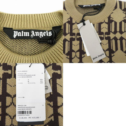 Palm Angels | パームエンジェルス Allover Monogram Knitted Sweater セーター PMHE053E23KNI001 ブラウン サイズ：S【瀬戸大橋店】