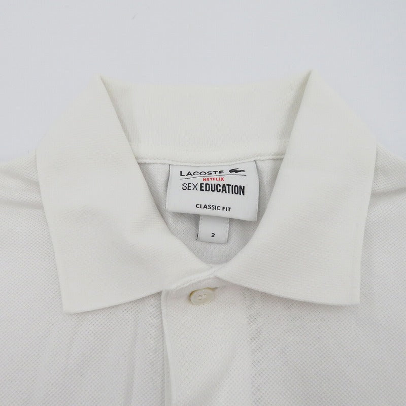 LACOSTE | ラコステ ×Netflix ポロシャツ/SEXEDUCATION ポロシャツ PH7057 ホワイト サイズ：2【瀬戸大橋店】