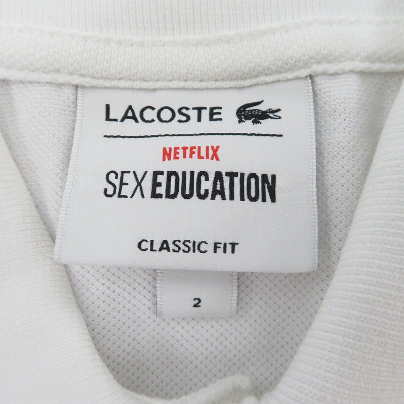 LACOSTE | ラコステ ×Netflix ポロシャツ/SEXEDUCATION ポロシャツ PH7057 ホワイト サイズ：2【瀬戸大橋店】