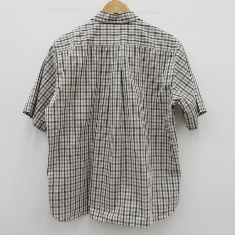 Danton | ダントン コットン ポプリン チェック ワークシャツ 半袖シャツ DT-B0049 CPP グレー サイズ：38【瀬戸大橋店】