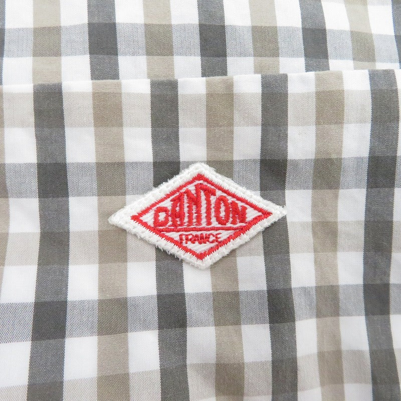 Danton | ダントン コットン ポプリン チェック ワークシャツ 半袖シャツ DT-B0049 CPP グレー サイズ：38【瀬戸大橋店】