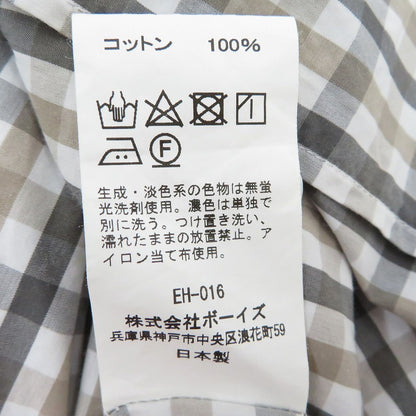 Danton | ダントン コットン ポプリン チェック ワークシャツ 半袖シャツ DT-B0049 CPP グレー サイズ：38【瀬戸大橋店】