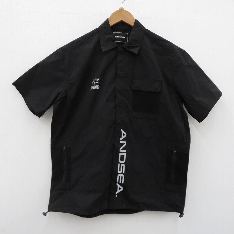 WIND AND SEA | ウィンダンシーウインダンシー Wind Wave Tech Field Shirt 半袖シャツ WDS-O-FCT-24-Q4-SH-01 ブラック サイズ：M【瀬戸大橋店】