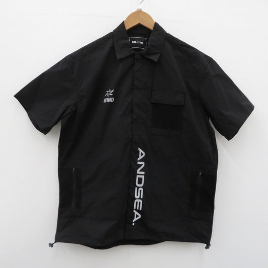 WIND AND SEA | ウィンダンシーウインダンシー Wind Wave Tech Field Shirt 半袖シャツ WDS-O-FCT-24-Q4-SH-01 ブラック サイズ：M【瀬戸大橋店】